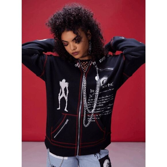 Death Note Emo Punk Anime Manga Hardware Girls Oversized Hoodie XS, S, M, L, XXL - Picture 1 of 4
